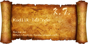 Kudlik Tünde névjegykártya